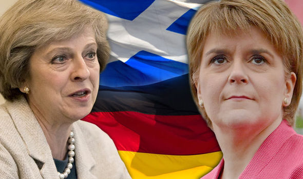 Nicola Sturgeon refused to fly the Union flag but flew the German flag